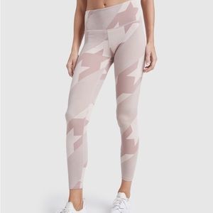 Varley Century Leggings in Pink Giant Houndstooth